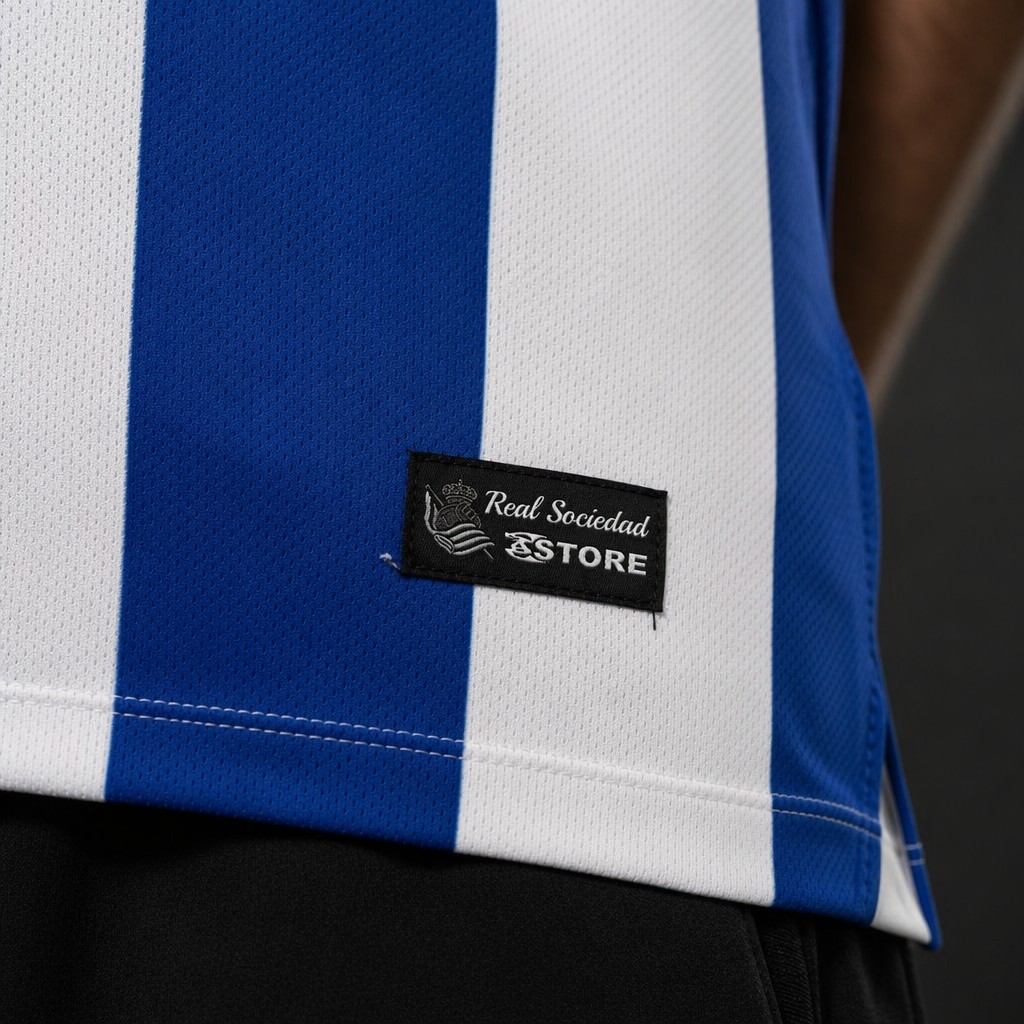 Camiseta Real Sociedad Local Vintage - Rayas Azul y Blanco