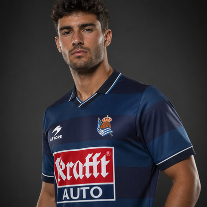 Camiseta Real Sociedad Visitante Vintage - Azul Marino